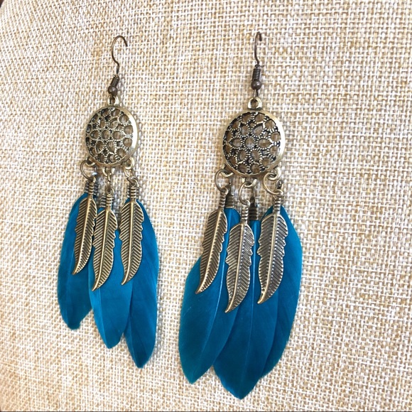 Bohemia Feather Long Design Dream Catcher Earrings - Picture 5 of 5